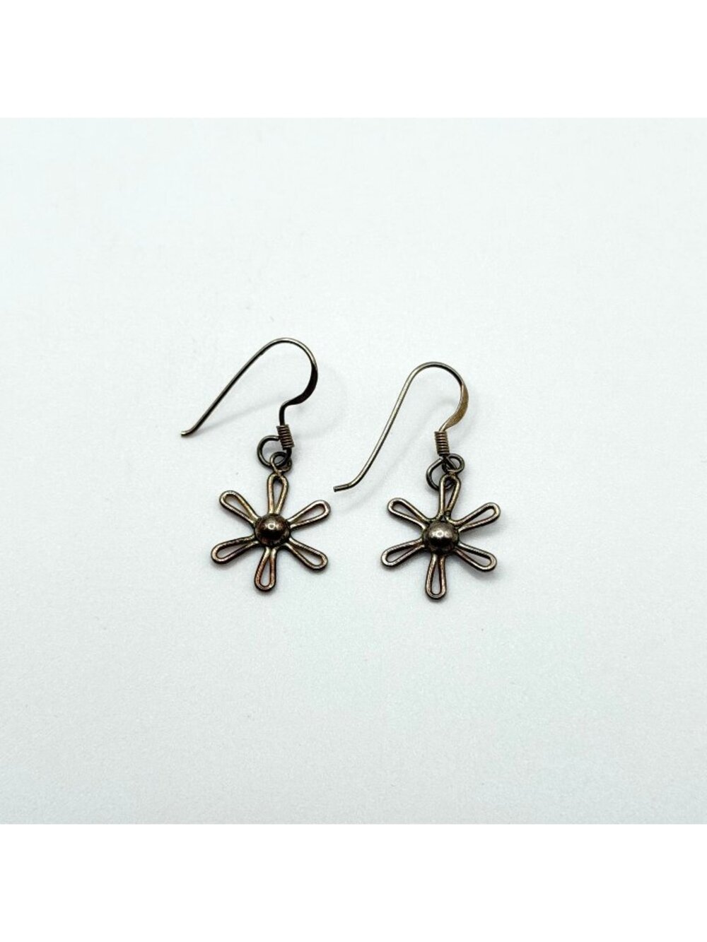 Sterling Silver 925 Flower Drop Earrings Minimalist Design